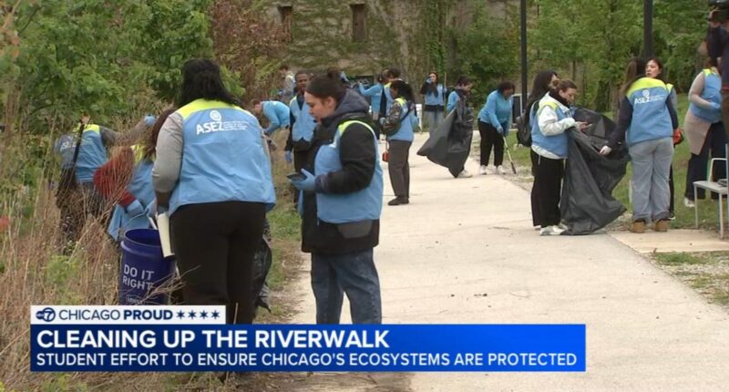 Chicago Proud: Students clean up Chicago South Halsted Riverwalk in effort to ensure ecosystems protected