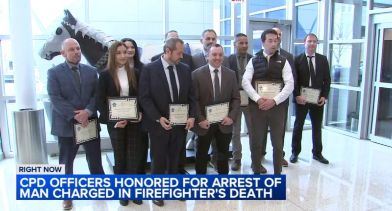 Chicago police officers honored for arresting Sheaves Slate for arson, murder of Chicago firefighter Michael Altman
