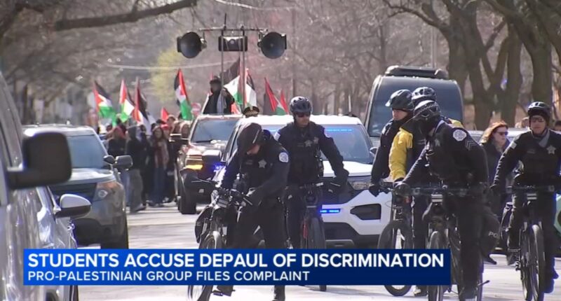 Chicago protest: DePaul students call for university to reinstate Students for Justice in Palestine at Lincoln Park school