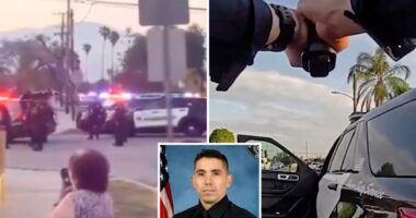 Chilling video reveals moment hero cop is gunned down