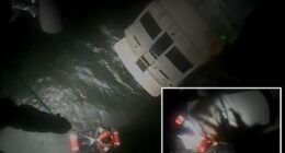 Coast Guard helicopter rescues 4 from broken-down yacht caught in 12-foot waves off Long Island: heart-stopping video