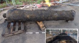 Construction workers unearth 300-year-old cannon while on a routine dig in the UK