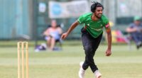 Raheem Ahmed in action for Leicestershire's 2nd XI in 2021 - he is now on a 20-day trial with Nottinghamshire