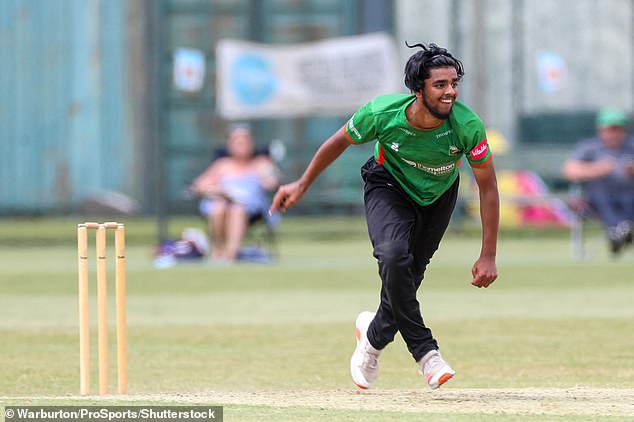 Raheem Ahmed in action for Leicestershire's 2nd XI in 2021 - he is now on a 20-day trial with Nottinghamshire