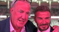 David Beckham surprises pal Jeremy Clarkson with a birthday cake