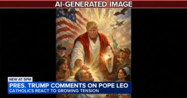 Donald Trump Pope Leo post on Truth Social, Jesus-like AI-generated image of president draw criticism from Chicago Catholics