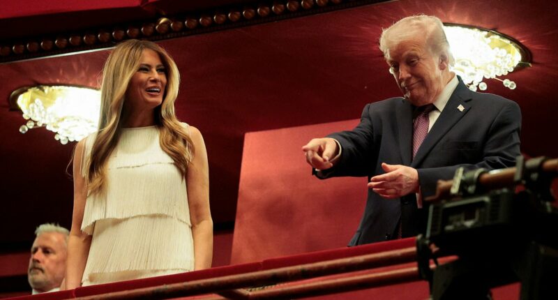 Donald Trump and Melania attend the opening night of Chicago at the 'Trump' Kennedy Center