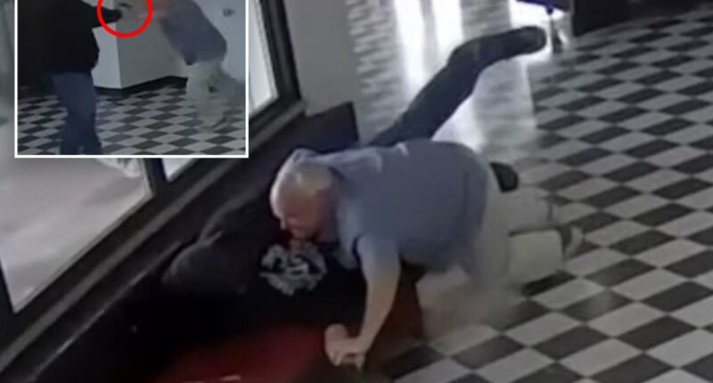 Dramatic moment Oklahoma principal Kirk Moore tackles Columbine-obsessed school shooter while being shot