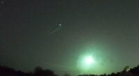 Dramatic moment massive green fireball streaks across the skies in UK