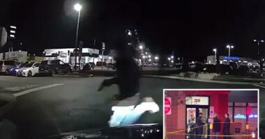 Dramatic video shows masked gunman fleeing NJ Chick-fil-A after mass shooting