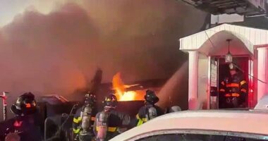 Eight NYPD officers injured in massive explosion while responding to knife-wielding man in Queens home