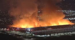 Employee accused of arson following massive warehouse fire in Ontario, California