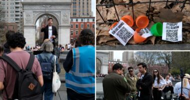 'Epstein Egg Hunt' sends liberals scouring Manhattan for $200 prize -- as organizer is hit with summons