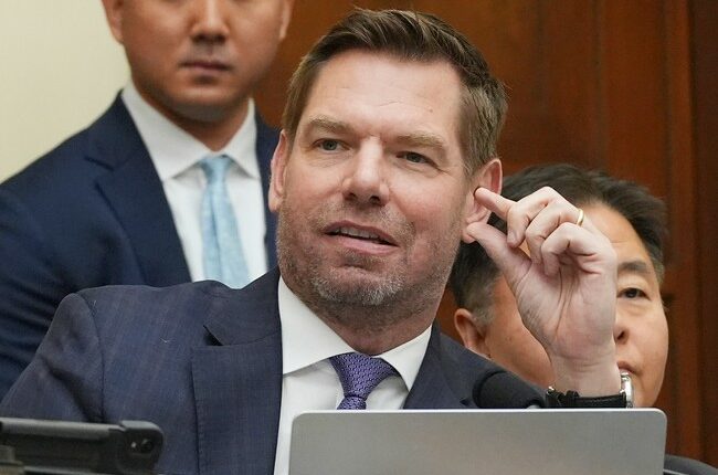 Eric Swalwell Blames 'MAGA Conspiracy Theorists' for Rumors He Sexually Harassed Staffers and Interns