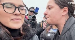 Excuse of father caught shoving reporter at violent anti-ICE protest