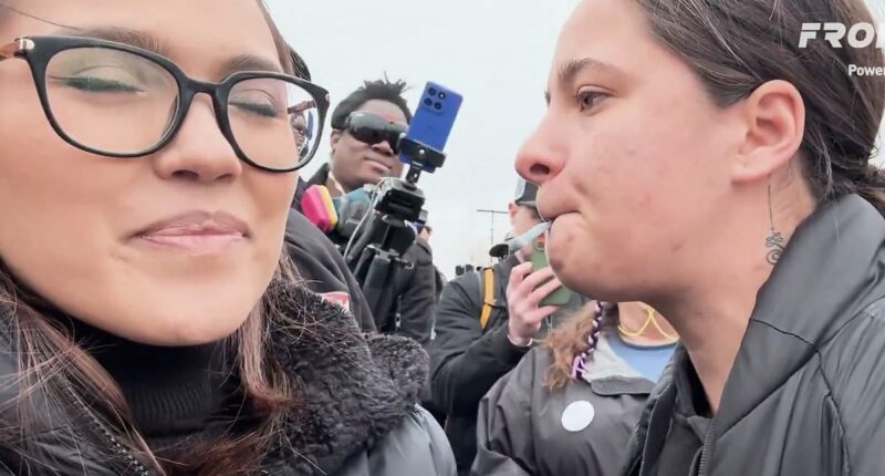 Excuse of father caught shoving reporter at violent anti-ICE protest