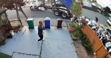 Fed-up dumpster company empties full load onto lawn of customer they say refused to pay bill