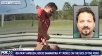 'Fought with everything I had': Motorist attacks good Samaritan on side of highway who stopped to help after crash into guardrail, cops say