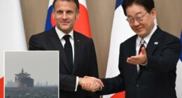 French, South Korean leaders say they'll work together on the Strait of Hormuz