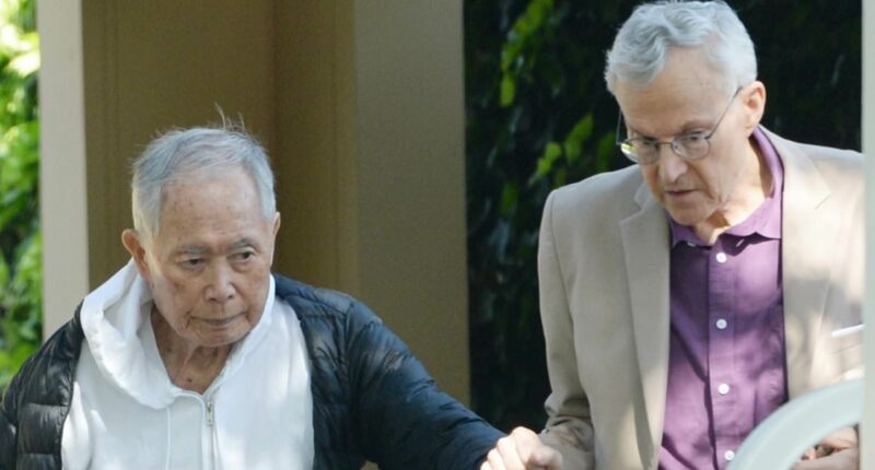 George Takei, 88, leans on husband Brad, 72, in rare joint sighting