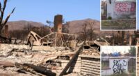 Graffiti vandals target Pacific Palisades wildfire homes as rebuild stalls