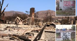Graffiti vandals target Pacific Palisades wildfire homes as rebuild stalls