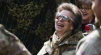 Hard-working Princess Anne wears camouflage uniform as she visits The King's Royal Hussars in Salisbury and gets stuck into training exercises