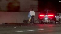 Heart-stopping moment LA driver barely escapes death in fatal chain-reaction crash on LA freeway