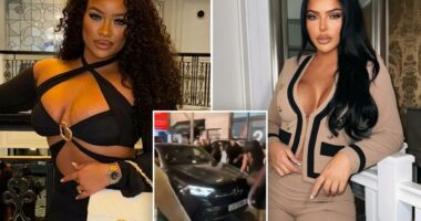 Horrific video shows influencer Klaudia Glam being run down by rival's Mercedes outside nightclub