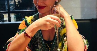 Michelle Stalimeros (pictured) grew up in a 'chaotic' home where alcohol was woven into family life