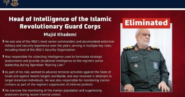 IDF confirms IRGC intel chief killed; Quds Force commander also eliminated in strike