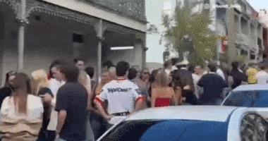 The lines waiting for the London Pub in Paddington on Anzac Day.