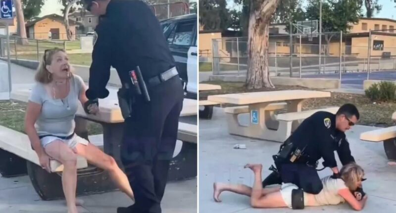 Instant karma for Karen who bit San Diego cop after racist rant