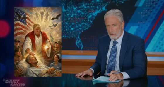 Jon Stewart spots uncanny resemblance in Trump's AI 'Jesus' meme