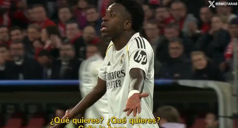 Jude Bellingham is told 'shut your mouth' by Real Madrid team-mate Vinicius Jnr in furious row as stars went into meltdown during bad-tempered Champions League exit