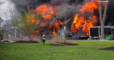 Kendall County, Illinois fire: Massive fire destroys home's detached garage near River Oaks Drive, Route 71 near Yorkville, Oswego