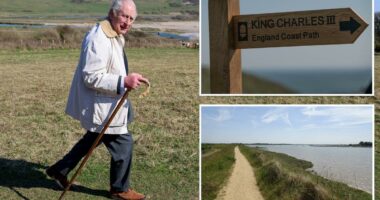 King Charles goes on a royal walkabout to open a new coastal path in his honor
