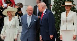 King Charles' 'hot equerry' joins US royal state visit: Handsome kilt-clad army officer is spotted at White House ceremonial welcome