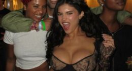 Kylie Jenner wears another busty bra-top for day two of Coachella