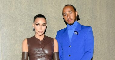 Lewis Hamilton gropes Kim Kardashian as they make-out in the ocean