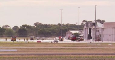 A light plane has crashed into an aircraft hangar in South Australia, just north of Adelaide. Police were called to an area near Kingsï»¿ Road at Parafield after reports the small aircraft had collided with the hangar as the aircraft attempted to land at the airport.