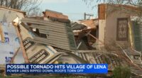 Likely Lena, IL tornado damage includes stripped roofs; severe weather in Chicago area prompts tornado warning alerts