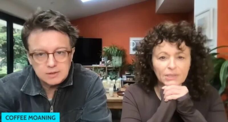 Loose Women star Nadia Sawalha's husband Mark Adderley is suspended from the Green Party after posting 'antisemitism rants' on YouTube