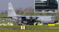 Lunatic attacks US war plane at Shannon Airport in Ireland: reports