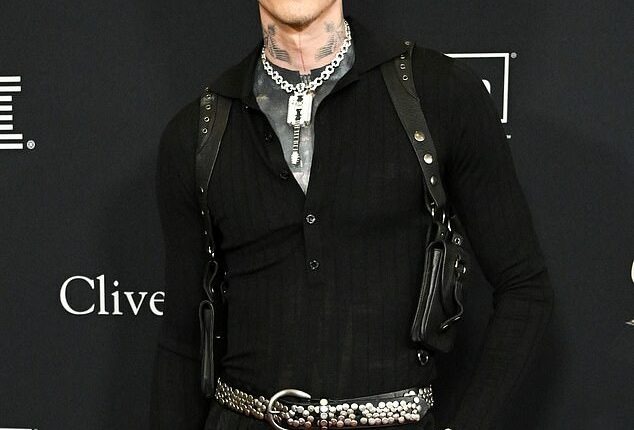 Machine Gun Kelly (MGK) has revealed he's not permitted to use TSA PreCheck or any other time-saving service to board flights faster; pictured in January