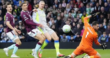 Man City go TOP of the table by beating Burnley but missed chances leave Pep Guardiola frustrated as title race heads to the wire without a clear favourite, writes JACK GAUGHAN