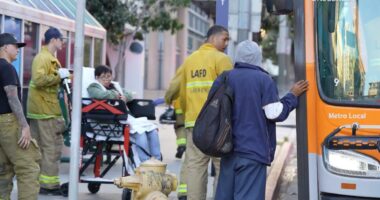 Maniac on the run after stabbing passenger on downtown LA bus