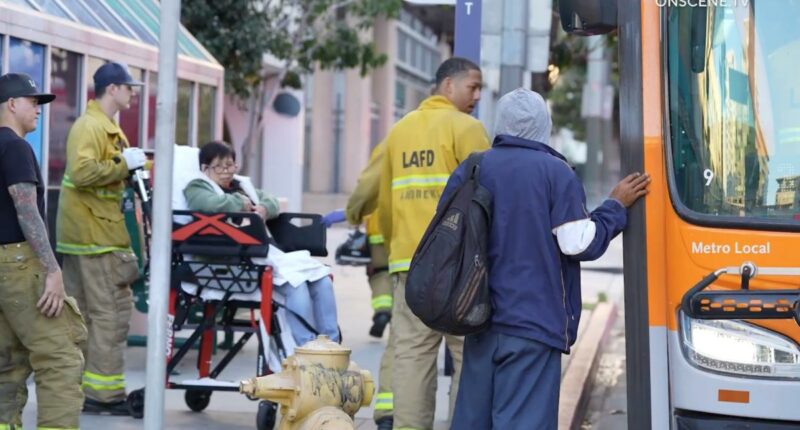 Maniac on the run after stabbing passenger on downtown LA bus