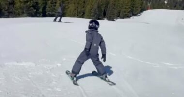 Meghan shares rare video of Harry and Archie skiing