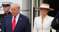 Melania Trump looks effortlessly chic in cream skirt suit